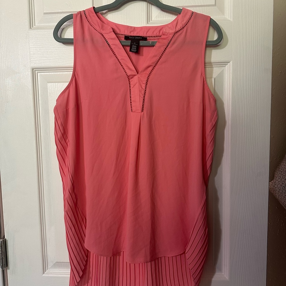 White House Black Market Orange Pleated Camisole